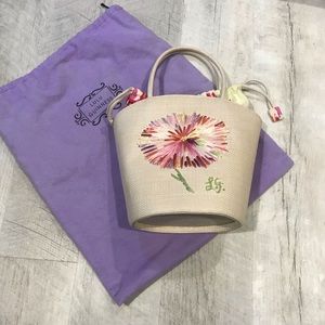 Original Lulu Guiness drawstring straw purse